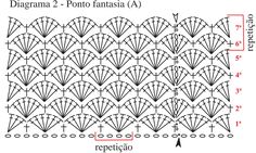 the diagram shows how to make an intricate fan motif in crochet, which is also