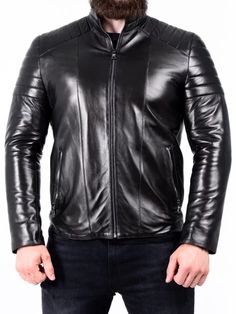 Men’s Padded Leather Biker Jacket Puffer Jacket Men, Varsity Letterman Jackets, Edgy Design, Motorcycle Jacket Mens, Aviators Women, Aviator Jackets, Puffer Jacket Women, Real Leather Jacket, Denim Jacket Men