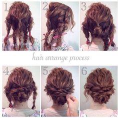 #hair #hairstyle #curls Prom Hair Updo, Messy Updo, Prom Updos, Curly Girl Hairstyles, Short Hairstyle, Braided Updo