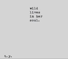 the words wild lives in her soul are written on a gray background with black letters