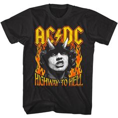 AC/DC Men's T-Shirt by American Classics Part Scottish, part Aussie, 100% High Voltage Rock Legends! Formed in Sydney in 1973, AC/DC went from Dirty Deeds Done Dirt Cheap on the Highway to Hell to Back to Black in The Flick of the Switch! They have sold over 200 million albums worldwide and they are still working on new music. Wear some rock history, this cool AC/DC graphic t-shirt is vintage style print with a distressed look as if you bought it at an AC/DC Concert Tour in the 80's What's inclu 80s Wardrobe, Ac Dc Shirt, Acdc Logo, Acdc Shirt, Hell Fire, Electric Energy, Highway To Hell, Angus Young, Rock Concert