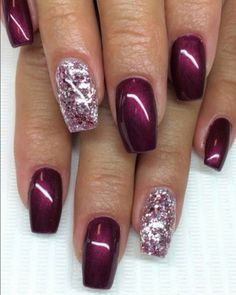 Cute Easy Nail Designs, Nails Burgundy, Nail Acrylic, Maroon Nails, January Nails, Nail Color Trends, February Nails, Valentine Nails, Cute Simple Nails