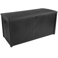 a large black storage box on a white background