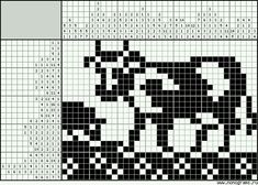 a cross stitch pattern with black and white squares in the shape of an angry cat