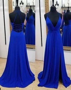 Royal Blue Party Dress, Royal Blue Evening Dress, Backless Evening Gowns, Simple Prom Dress Long, School Dance Dresses, Blue Evening Gowns, Halter Prom Dresses, Winter Formal Dresses, Royal Blue Prom Dresses