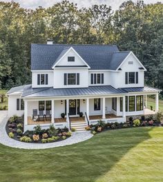 a large white house with lots of windows