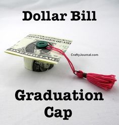 a graduation cap made out of money with the words dollar bill graduation cap on it