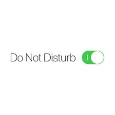 the logo for do not disturb, which is green and white with black letters on it