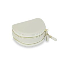 "Take your jewelry on the go in this Mele & Co. Mele Designs Duo mini fashion half moon travel jewelry case. Take your jewelry on the go in this Mele & Co. Mele Designs Duo mini fashion half moon travel jewelry case. FEATURES Dimensions: 2\"H x 5\"W x 3.75\"D 2 fabric jewelry loops 2 catch pockets 1 snap down earring strap with 4 holes Closure: zip Construction: faux leather Size: One Size. Color: Beig/Khaki. Gender: female. Age Group: adult." Classic Beige Coin Purse As Gift, Elegant Compact Jewelry Storage For Everyday Use, Compact Portable Jewelry Storage For Everyday, Elegant White Coin Purse For Everyday, Compact Travel Coin Purse, Elegant Compact Travel Jewelry, Elegant Beige Coin Purse For Travel, Travel Coin Purse With Removable Pouch, Compact Beige Bag For Gift