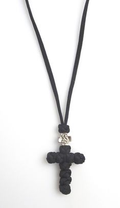 Handmade Adjustable Black Cross Necklace, Adjustable Cross Necklace With Cord, Adjustable Spiritual Cross Pendant Necklace, Handmade Adjustable Crucifix Cross Necklace, Handmade Adjustable Cross Pendant Necklace, Adjustable Spiritual Crucifix Cross Necklace, Adjustable Cross Pendant Necklace, Handmade Adjustable Cross Necklace, Orthodox Cross Necklace