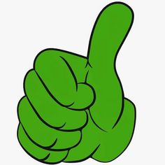 a green hand giving the thumbs up sign