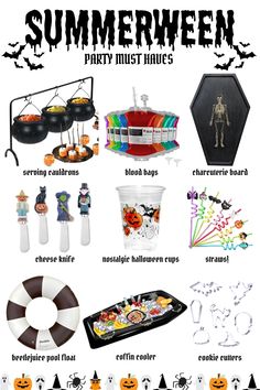 an image of halloween party items and decorations