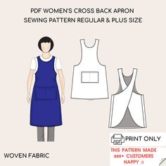 a woman's cross back apron sewing pattern