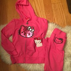 So Cute New With Tags Hello Kitty French Terry Active Set Size 5. Beautiful Sequins From Smoke Free Pet Free Home Hello Kitty Wardrobe, Cute Sets Two Pieces, Hello Kitty Tracksuit, Hello Kitty Clothing, Hello Kitty Outfits, Hello Kitty Pjs, Hello Kitty Products, Hello Kitty Stuff, Y2k Stuff