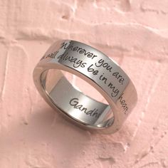 Carry a powerful message of love and connection wherever you go with our Inspirational Gandhi Quote Stainless Steel Ring. Engraved on the outside of the band is the timeless quote: "Wherever you are, you will always be in my heart." The inside of the ring is inscribed with "Gandhi" to attribute this profound sentiment to one of history's most inspiring figures. Crafted from durable, tarnish-resistant stainless steel, this ring is a constant reminder that the bonds of love transcend time and distance. A perfect gift for long-distance relationships, this unisex ring comes in sizes 5-10 to fit most fingers. Give a deeply meaningful token of your unending love and devotion with the Inspirational Gandhi Quote Stainless Steel Ring. At Joyful Sentiments, we believe that all of life's moments dese Unending Love, Distance Relationship Gifts, Distance Relationships, Family Engagement, Inspiring Words, Relationship Gifts, Instagram Family, Infinity Heart, Irish Celtic