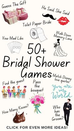 the cover of 50 bridal shower games