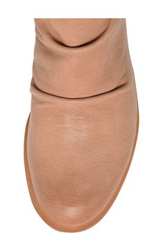 A slouched bootie crafted from supple leather is the perfect touch to any cold-weather look. 1 1/2" heel Leather upper and lining/synthetic sole Imported Casual Ankle Boots With Wrapped Heel, Casual Leather Boots With Wrapped Heel, Spring Flat Heel Boots With Suede Lining, Rose Taupe, Bootie, Cold Weather, Leather Upper, Size 7, Nordstrom