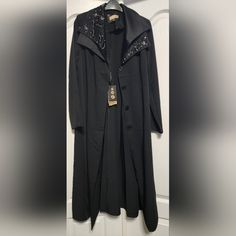 Hand Embroidered, Stunning Long Jacket. It's Hard To Find In The U.S. New, Never Worn, See Photos For Measurements. Length Is 48 Inches I Believe 42 Is A U.S. Large Accepting Offers! Embroidered Winter Evening Outerwear, Combat Jacket, Leather Flight Jacket, Long Peacoat, Duster Jacket, Patchwork Jacket, Army Jacket, Wool Blend Jacket, Dark Denim Jeans