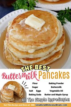 the best buttermilk pancakes recipe with instructions on how to make them at home