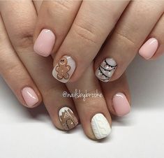 Gingerbread Nails, Christmas Mani, Nail Art Noel, December Nails, Light Nails, Christmas Nails Easy, Christmas Gel Nails, Simple Gel Nails, Nails Christmas