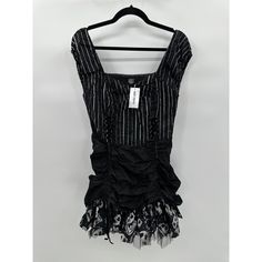 New With Tags, No Flaws To Note. Nbc Disney Lace Ruffled Costume Cosplay Halloween Party Ruffled Corset Dress, Sleeveless Black Corset Dress For Halloween, Punk Mini Dress For Halloween Party, Punk Style Mini Dress For Halloween Party, Black Punk Mini Dress For Night Out, Punk Halloween Party Mini Dress, Punk Style Black Mini Dress For Night Out, Black Gothic Corset Dress For Party, Halloween Mini Dress Costume With Ruffles