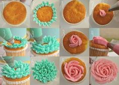 how to decorate cupcakes with fondant flowers and icing on the top