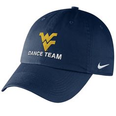 Show off your dance team pride with the Nike WVU Dance Team Campus Hat.WVU dance team hatNavy capAdjustable backGold embroidered Flying WVDace Team verbiage below Flying WVBrand: Nike Wvu Football, Rowing Team, Wrestling Team, Country Hats, Nike Cap, Navy Nike, Navy Hat, Navy Hats, Nike Hat