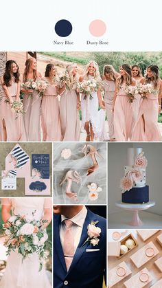 a collage of photos with different wedding colors