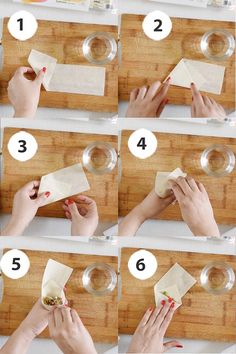 how to make napkins out of paper on a cutting board with instructions for making them