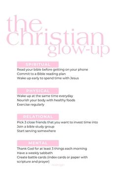 the christian glo - up is shown in pink and white with text on it