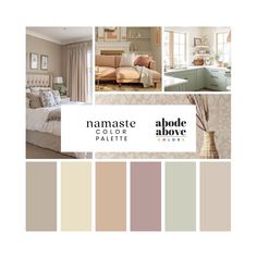 the color scheme for this bedroom is neutral and pale, with pinks and browns