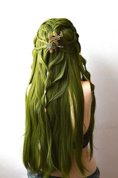 "10-Minute Hairstyles for Busy Mornings"
"Glamorous Hairstyles for Special Occasions" Green Hair Braids, Green Hair Long, Green Long Hair, Unique Hair Styles, Long Green Hair, Green Hairstyles, Green Braids, Green Wedding Hair, Fairy Hair