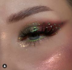 Euphoria Glitter Makeup, Euphoria Glitter, Glitter Makeup Ideas, Iridescent Makeup, Brow Glue, Eid Makeup, Brand Makeup, Electric Daisy, Everyday Makeup Tutorials