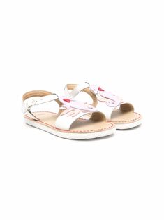 White/multicolour leather seahorse motif sandals from Camper Kids featuring buckle-fastening ankle strap, single toe strap, branded leather insole, flat rubber sole and seahorse motif at the front. | Camper Kids Seahorse Motif Sandals White T-strap Sandals With Buckle Closure For Beach, White Flat Heel T-strap Sandals With Buckle Closure, White Closed Toe T-strap Sandals With Buckle, White T-strap Sandals With Buckle Closure And Open Heel, White Closed Toe Slingback Sandals With Buckle, White Closed Toe Slingback Sandals With Buckle Closure, White Open Toe Sandals With Buckle Closure, White Flat Slingback Sandals With Buckle Closure, Kids Sand