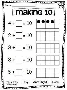 a printable worksheet for making 10