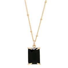 Luxury Black Classic Chain Necklace, Necklace Black Gold, Black Onyx Necklace, Onyx Necklace, Emerald Necklace, Emerald Stone, Pendant Gold, Short Necklace, Bold Black