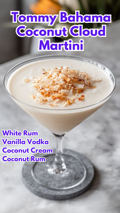 Tommy Bahama Coconut Cloud Martini Rumchata Recipes Drink, Cocktail Contest, Coconut Cocktails, Coconut Martini, Hawaii Recipes, Coconut Rum Drinks, Holiday Martinis