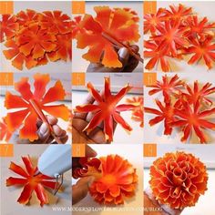 how to make paper flowers that look like leaves