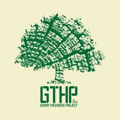 a green tree with the words g t p on it's bottom and an image of