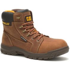 CAT Men's Invader Comp Toe Waterproof Hiker Work Boot -Coffee- P91541 Brown Wear-resistant Hiking Boots For Outdoor Work, Brown Waterproof Boots With Reinforced Toe For Winter, Wear-resistant Brown Hiking Boots, Brown Wear-resistant Work Boots With Round Toe, Brown Wear-resistant Hiking Boots, Brown Slip-resistant Lace-up Work Boots, Brown Winter Work Boots For Adventure, Wear-resistant Brown Hiking Boots For Outdoor Activities, Brown Lace-up Slip-resistant Work Boots