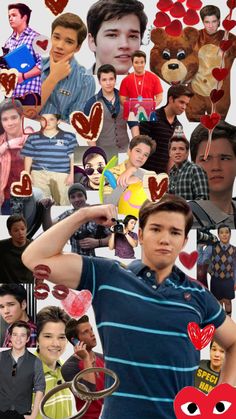 a collage of people with hearts on them