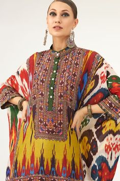 Buy Multi Color Silk Print Abstract Round Collar Chanel Tunic For Women by Rajdeep Ranawat Online at Aza Fashions. Eid Multicolor Silk Kurta, Multicolor Long Sleeve Kaftan For Transitional Season, Silk Kurta With Digital Print And Long Sleeves, Silk Long Sleeve Kurta With Digital Print, Traditional Long Sleeve Multicolor Tunic, Multicolor Printed Silk Kurta, Multicolor Straight Kurta With Printed Border, Designer Multicolor Silk Sets, Traditional Multicolor Tunic For Eid