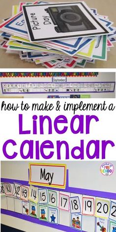 a pile of calendars with the title how to make and implement a linear calendar