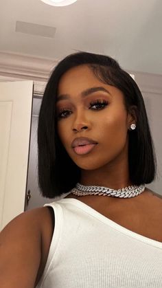 Natural Hair Bob Cut, Natural Hair Bob, Pressed Natural Hair, Silk Press Natural Hair, Short Hair Black, Weave Hair, Hair Ponytail Styles