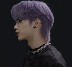 Two Block Mullet, Felix Haircut, Purple Mullet, Men Purple Hair, Rocker Hair