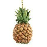 a pineapple hanging from a string on a white background