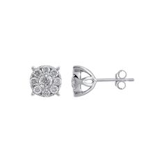 Add a touch of sparkle to your attire with these Yours and Mined 1 carat T.W. diamond cluster stud earrings.Click on this JEWELRY & WATCHES GUIDE to learn about fit, styles, materials and more! Diameter: 8.65 mm x 6.9 mm Backings: push-on screw-off Metal: 10k white gold Plating: rhodium Finish: polished Packaging: boxedDIAMOND DETAILS Total weight: 1 ct. Center stone weight: 1/5 ct. Color grade: H-I Clarity: I2-I3 Shape: round Setting: micro prong Diamond equivalent carat (ct.) Total Weight (T.W Color Grading, Diamond Cluster, 1 Carat, 10k Gold, Gold Plating, Screw, Jewelry Watches, White Gold, Sparkle