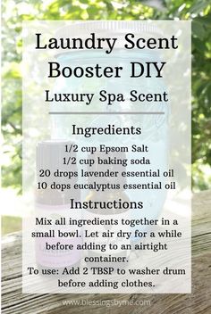 the instructions for how to make a laundry scent boosterer diy luxury spa scent