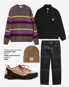 Sweater, jacket, and beanie: Carhartt WIP
Denim: PUMA x ASAP Rocky
Sneakers: KEEN Beanie Carhartt, Nike Stussy, Crisp Autumn, Asap Rocky, Puma X, Carhartt Wip, Autumn Day, Fall Vibes, Sweater Jacket