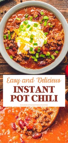 an easy and delicious instant pot chili recipe